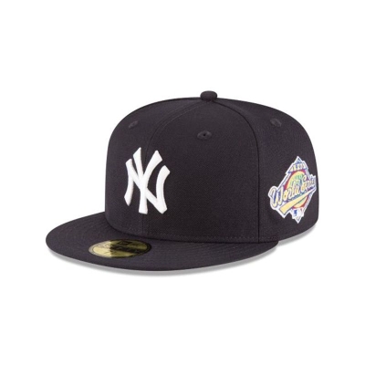 Blue New York Yankees Hat - New Era MLB 1996 World Series Wool 59FIFTY Fitted Caps USA5346182